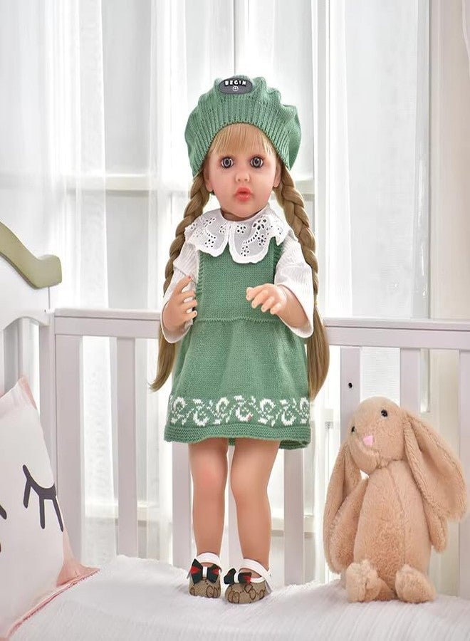 JOYJAY Lifelike Full Silicone Vinyl Body Reborn Baby Girl Doll Toy, 22" Beautiful Lifelike Doll Full Body Vinyl Silicone with Long Hair Gift for Girls - Image 1